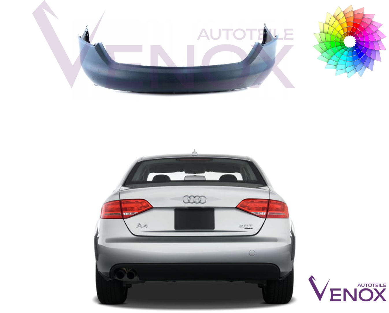 Zadní nárazník Audi A4 B8 07-11 Libovolná barva - Obrázek 2