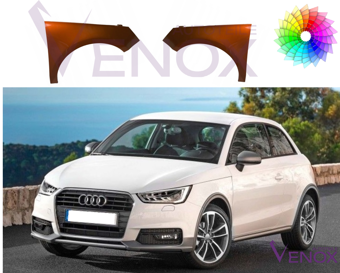Audi A1 Pravý blatník 10-15 Libovolná barva - Obrázek 2