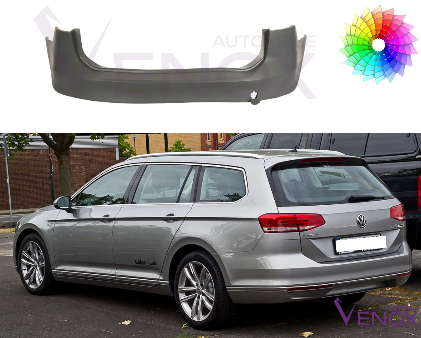 Zadní nárazník Vw Passat B8 od 15 Combi libovolná barva - Obrázek 2