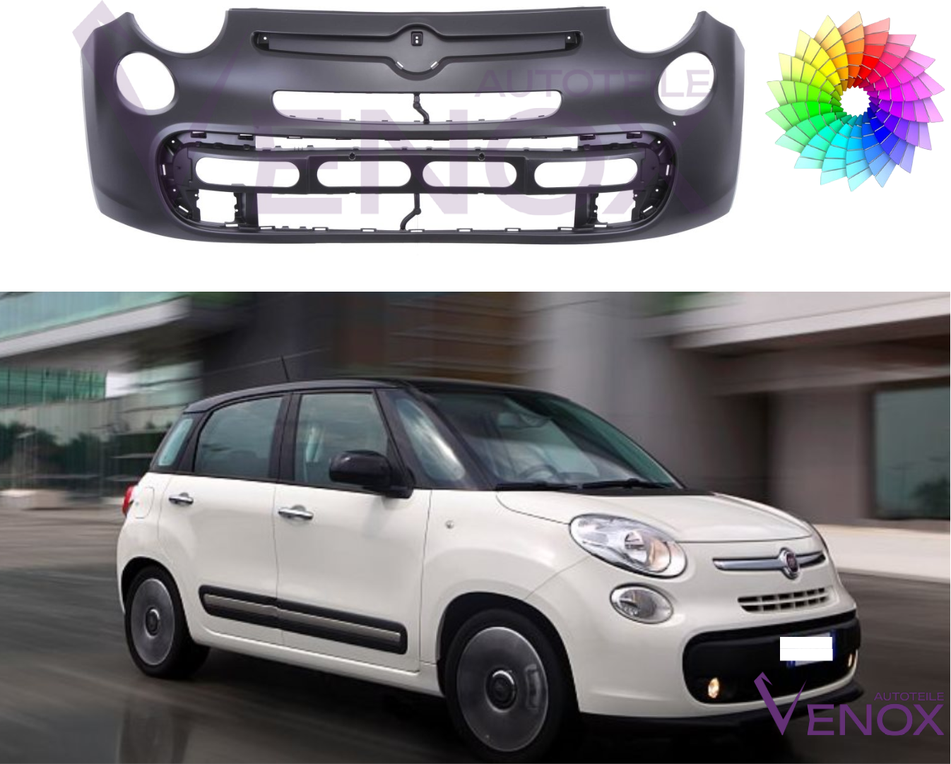 Přední nárazník Fiat 500L (330) 12-20 Každá barva - Obrázek 2