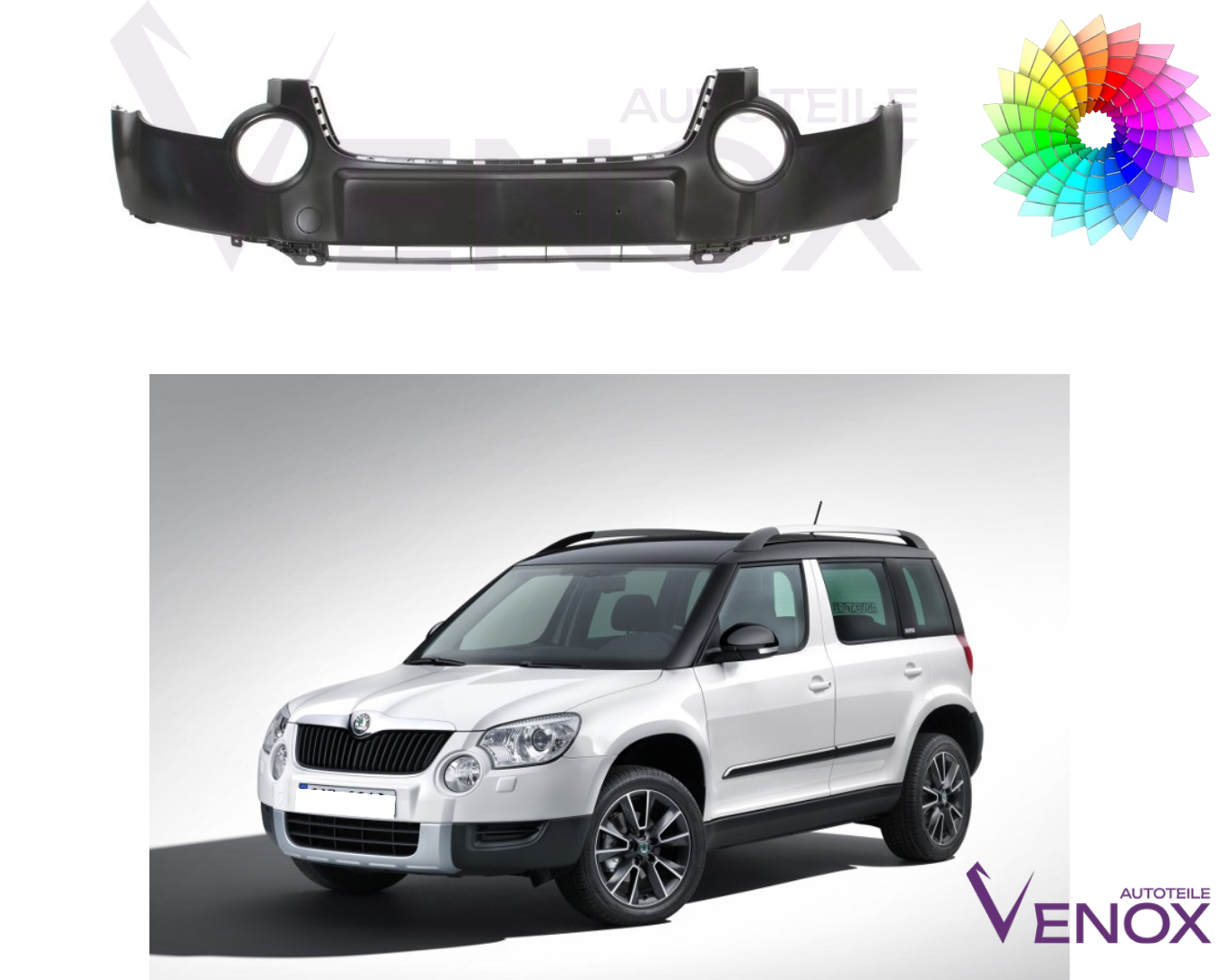 Škoda Yeti Přední nárazník 2009-2013 Libovolná barva - Obrázek 2