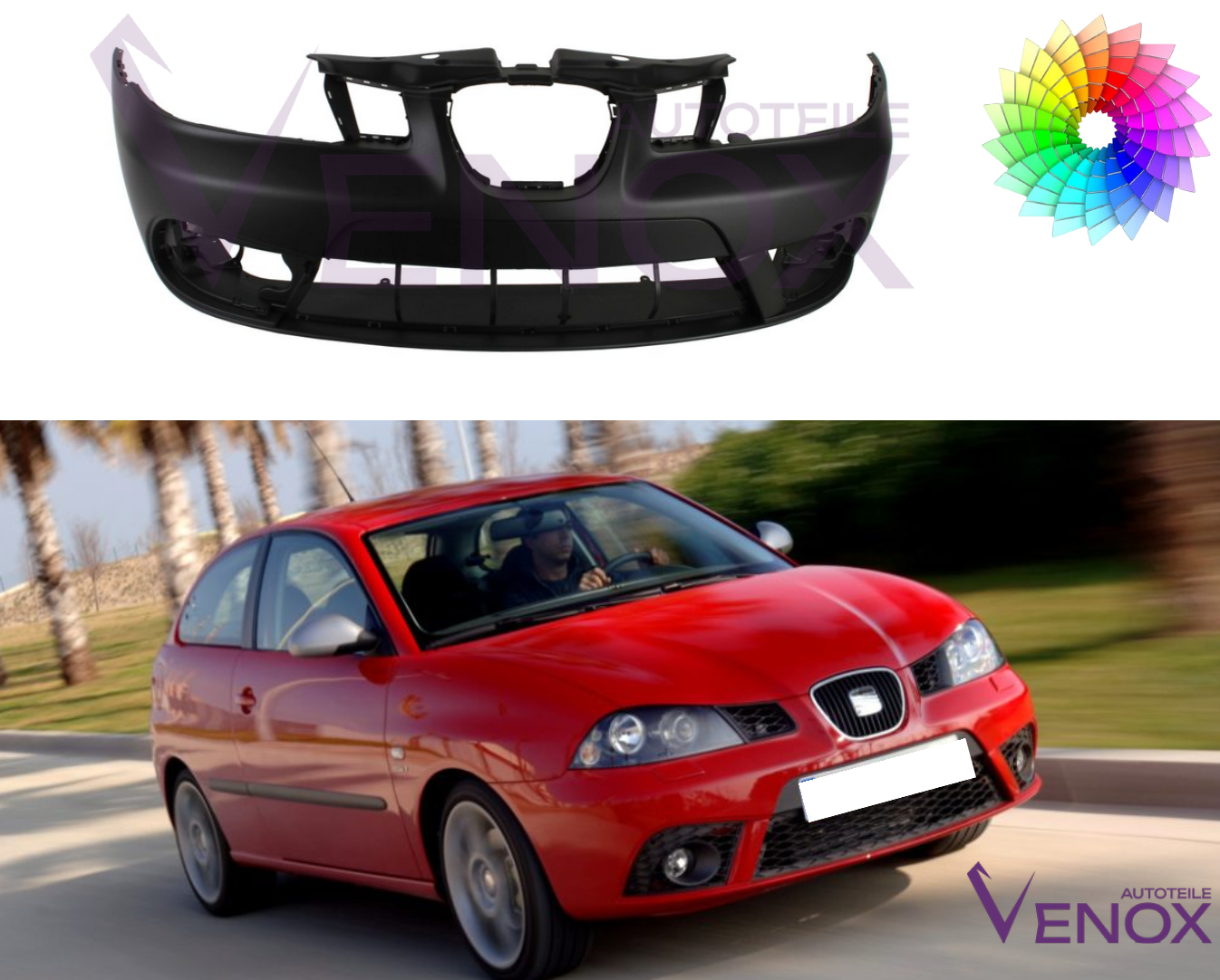 Přední nárazník Seat Ibiza/Cordoba 6l 2006-2009 Libovolná barva - Obrázek 2