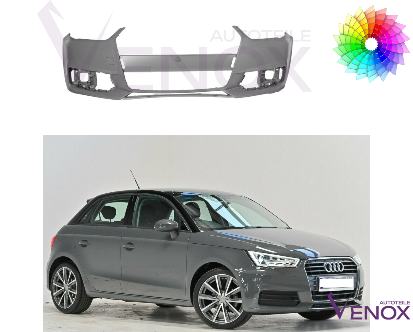 Přední nárazník Audi A1 2014-2018 Libovolná barva - Obrázek 2