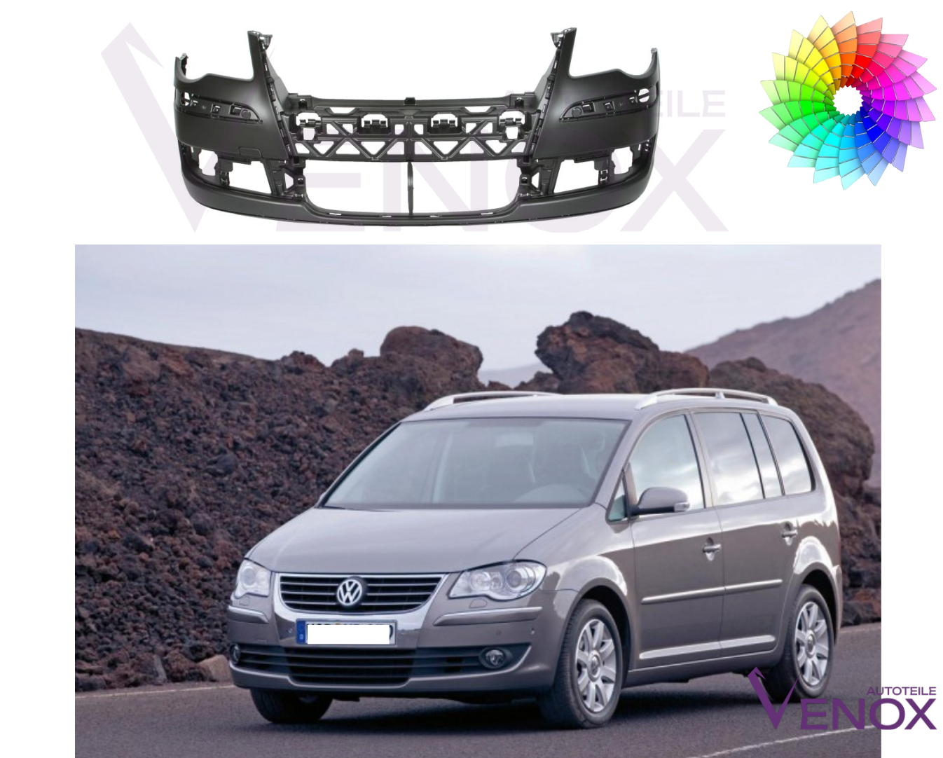 Přední nárazník VW Touran 1T 2006-2010 Libovolná barva - Obrázek 2