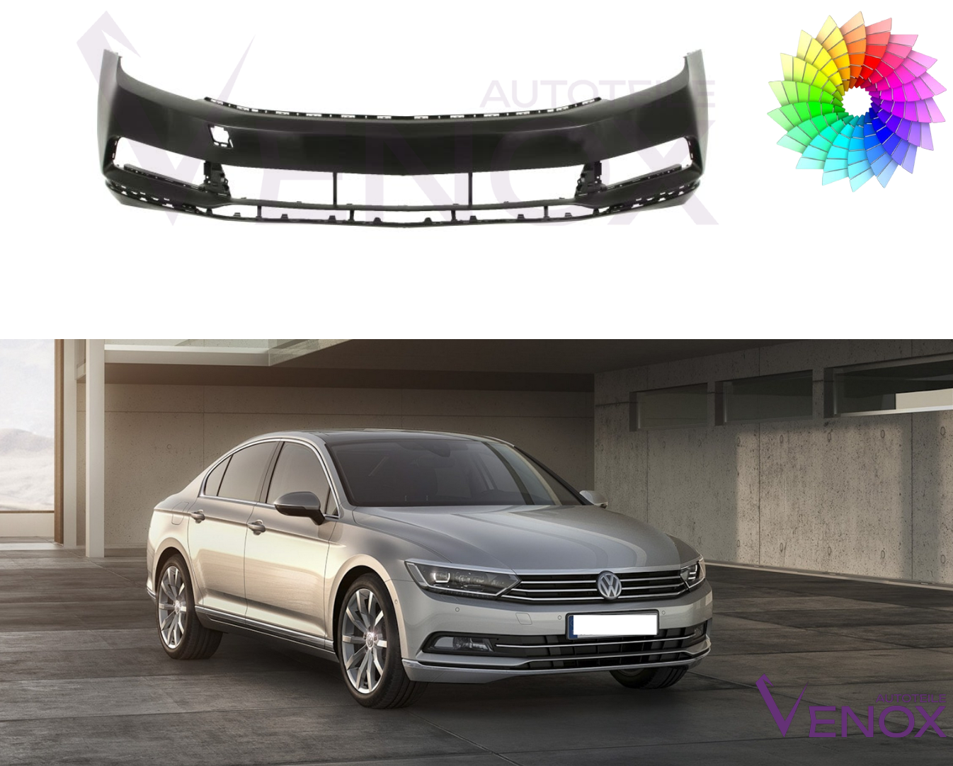 Přední nárazník VW Passat B8 2014 Libovolná barva - Obrázek 2