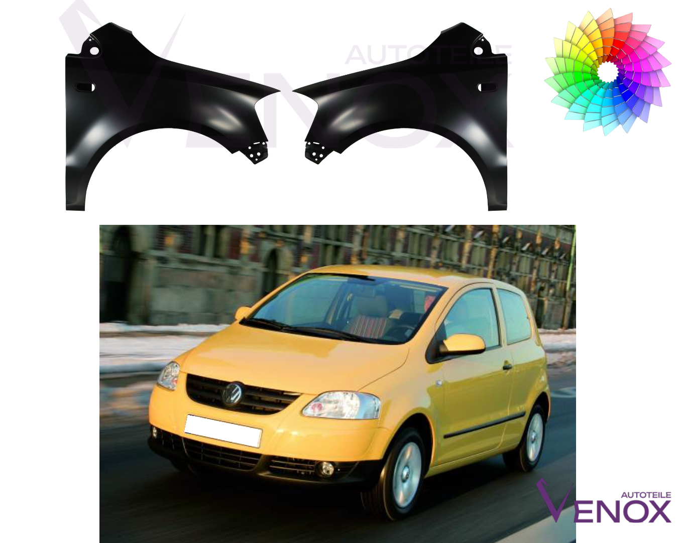 VW Fox levé křídlo 2005-2011 Jakákoli barva - Obrázek 2