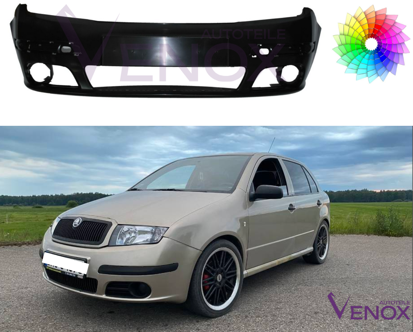 Přední nárazník Škoda Fabia 6Y 2004-2007 Libovolná barva - Obrázek 2