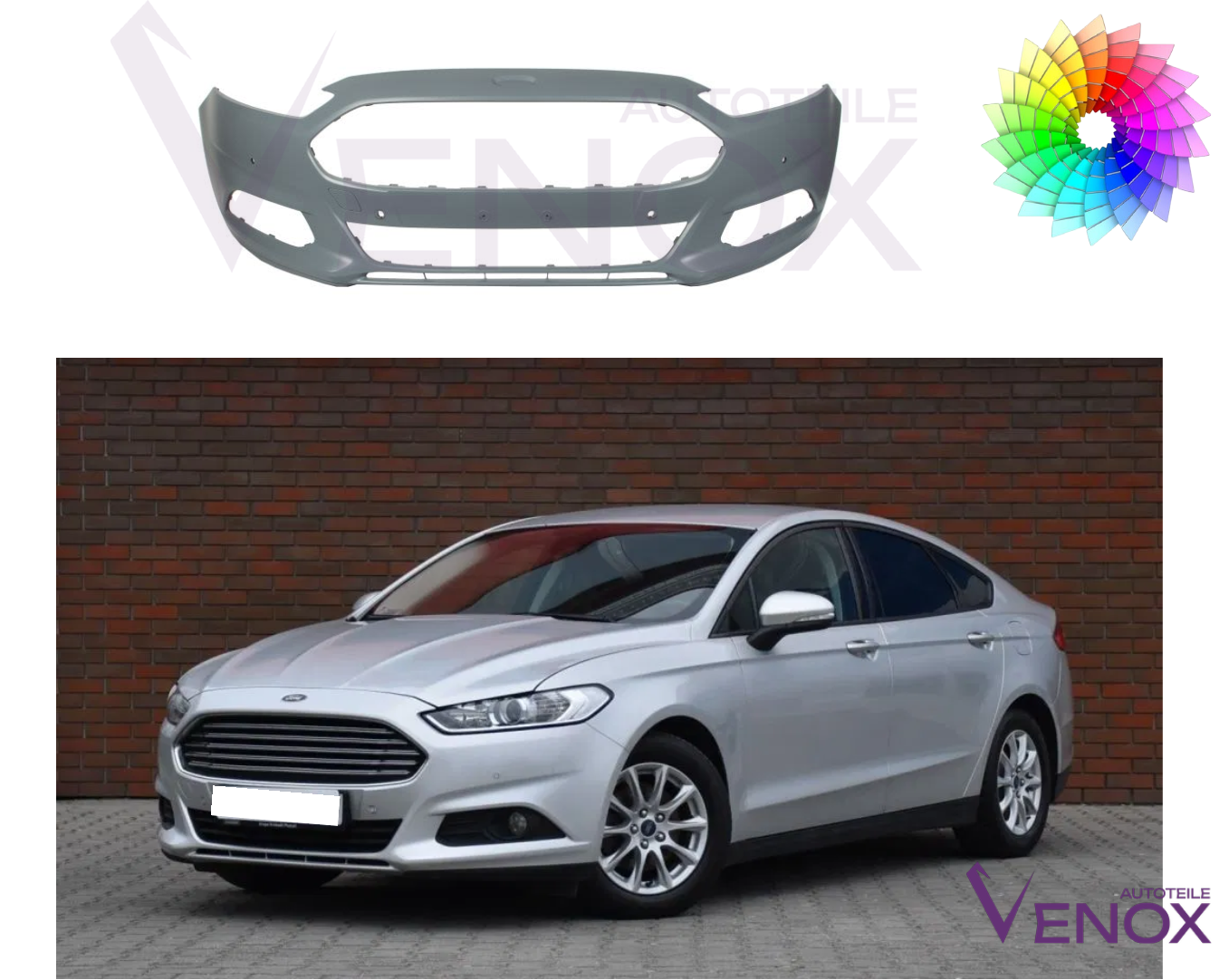 Přední nárazník Ford Mondeo Mk5 od 2014 6xPDC Libovolná barva - Obrázek 2