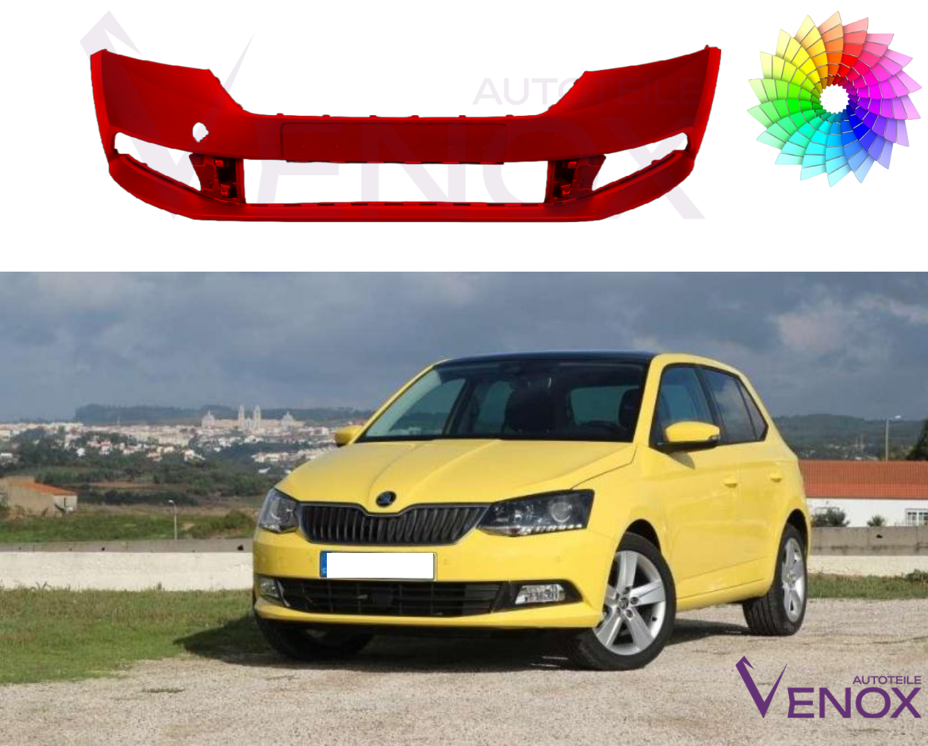 Škoda Fabia III Přední nárazník 2018-2021 Libovolná barva - Obrázek 2