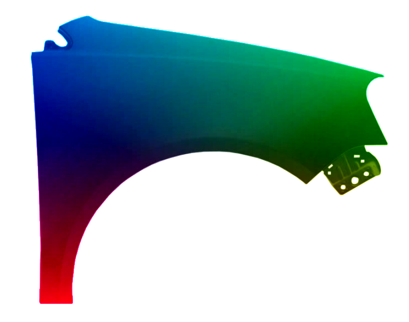 Pravý blatník pro VW Polo 9N 2001-2005 lakovaný v barvě **LB9A** - Obrázek 2