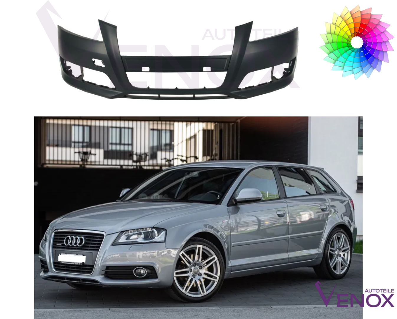 Audi A3 8P Přední nárazník 2008-2013 Libovolná barva - Obrázek 2