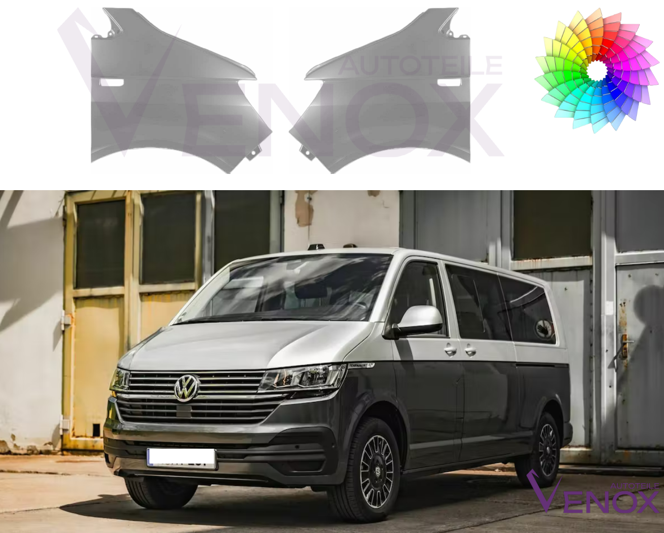 Pravé křídlo VW Transporter T6 Od roku 2015 Libovolná barva - Obrázek 2