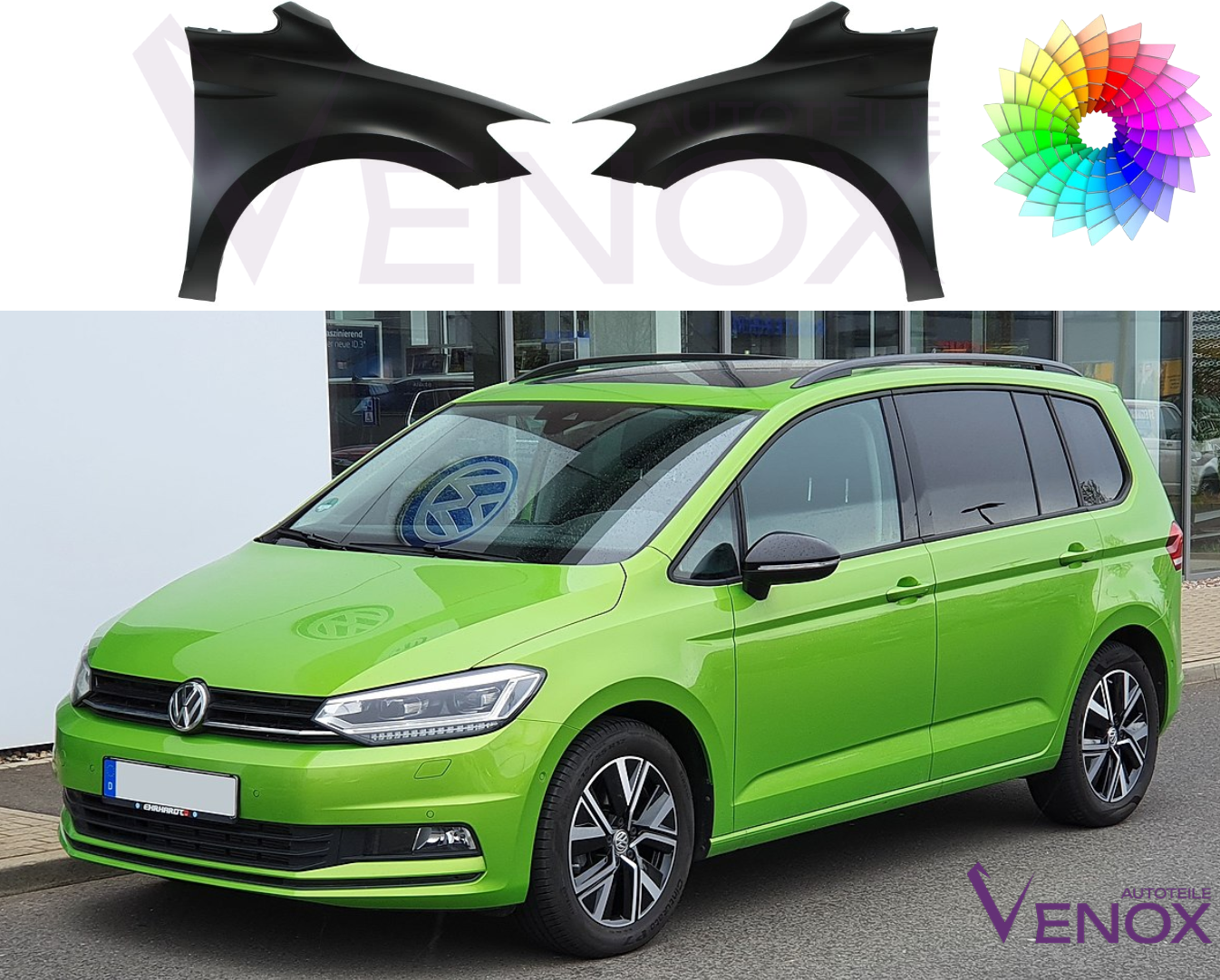 VW Touran 5T Levý blatník od 2015 Jakákoli barva - Obrázek 2