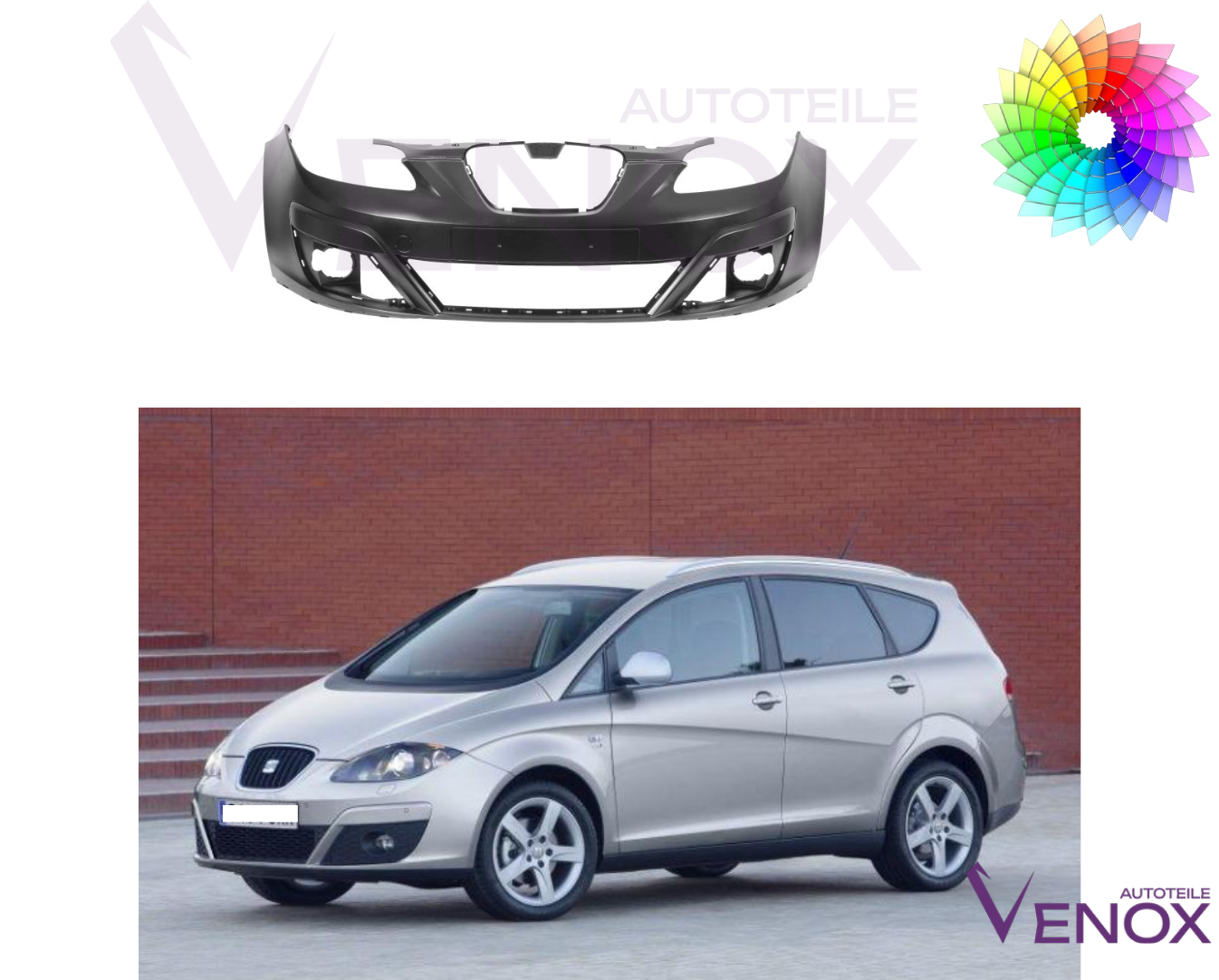 Přední nárazník Seat Altea 5P1 2009-2015 Libovolná barva - Obrázek 2