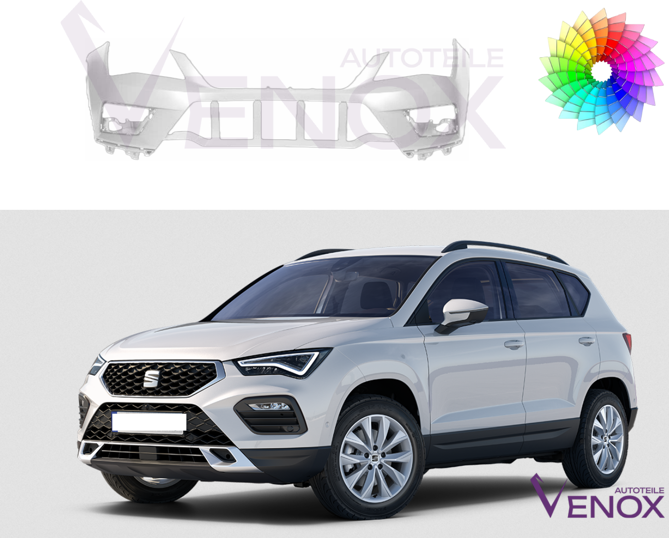 Přední nárazník Seat Altea KH7 Od 2016 SR +- Libovolná barva - Obrázek 2