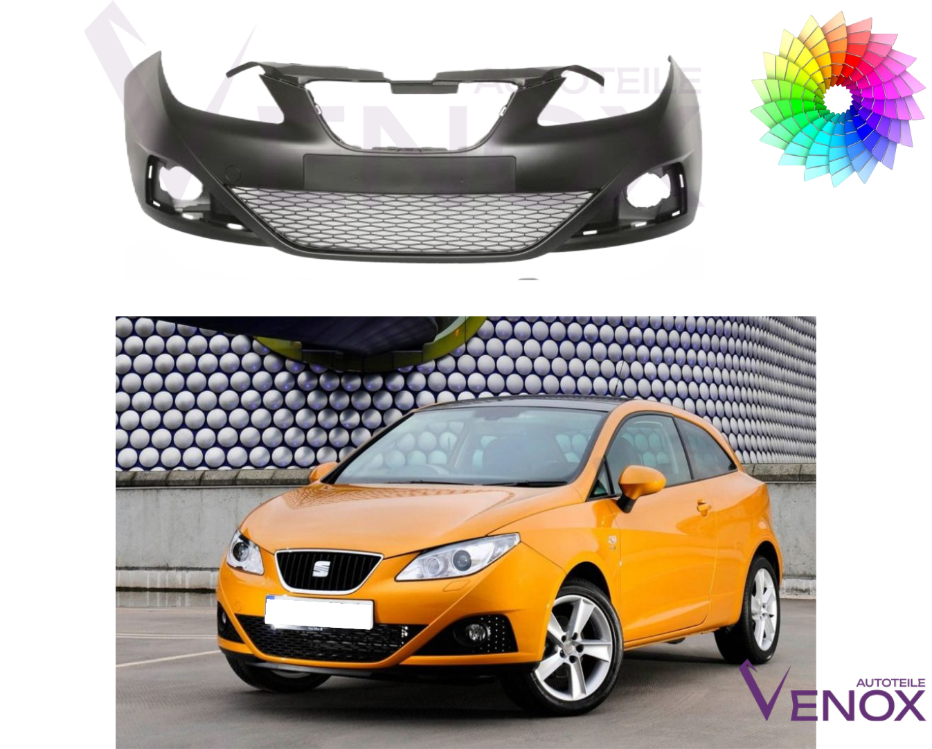 Přední nárazník Seat Ibiza 6J 08-12 SR Libovolná barva - Obrázek 2