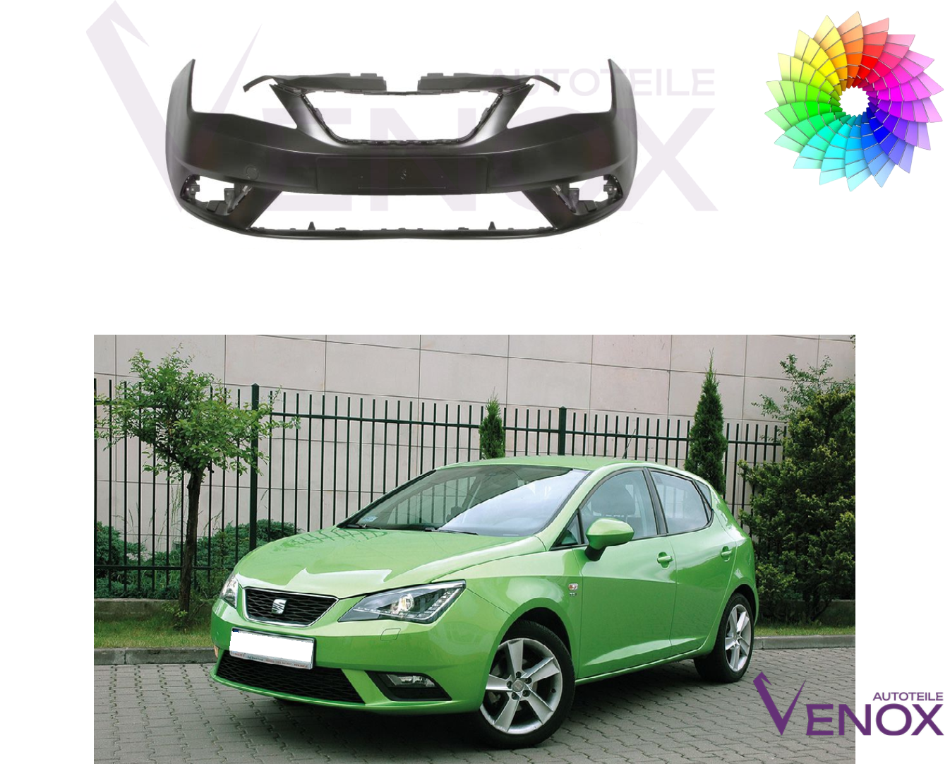 Přední nárazník Seat Ibiza 6J 12-16 Libovolná barva - Obrázek 2
