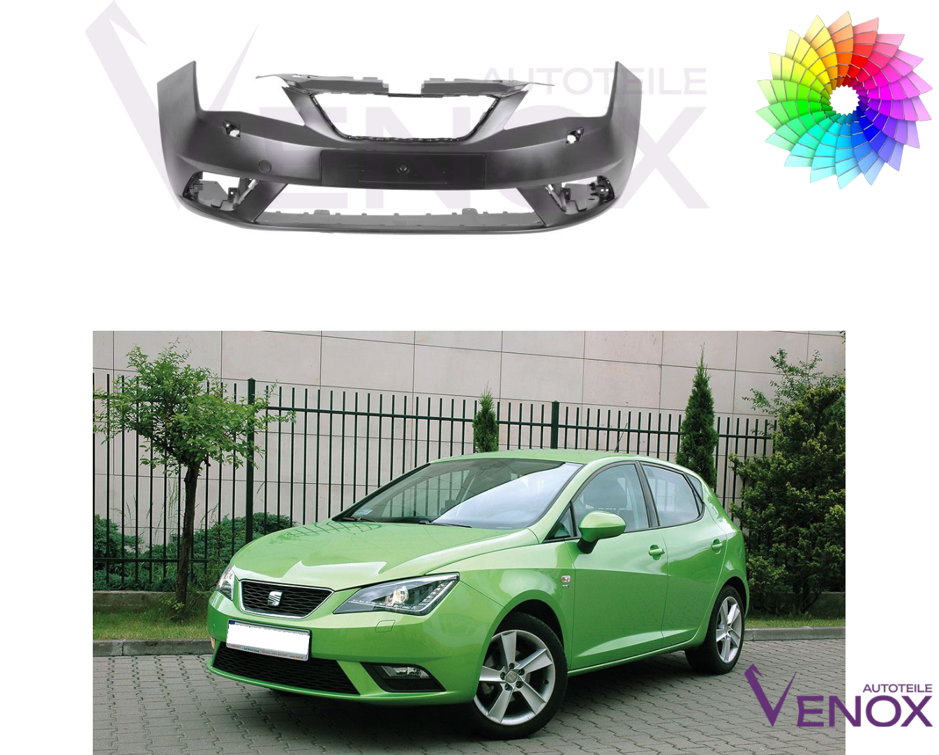 Přední nárazník Seat Ibiza 6J 12-16 SR Libovolná barva - Obrázek 2