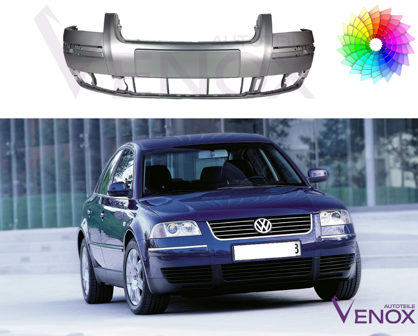 Přední nárazník VW Passat B5 FL 2000-2005 Libovolná barva - Obrázek 2