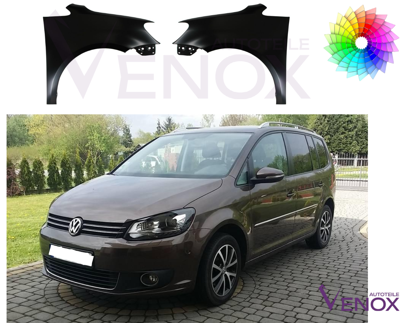 Pravé křídlo VW Touran 1T3 10-15 libovolná barva - Obrázek 2